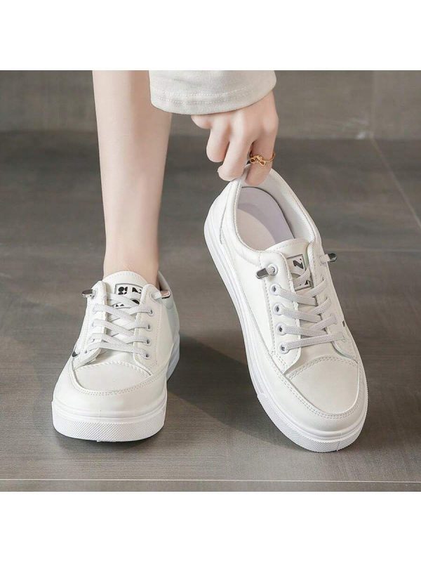 Women's White Slip-On Casual Shoes, Breathable Versatile Flat Loafers, Spring/Summer 2025 Collection, Size 36-40