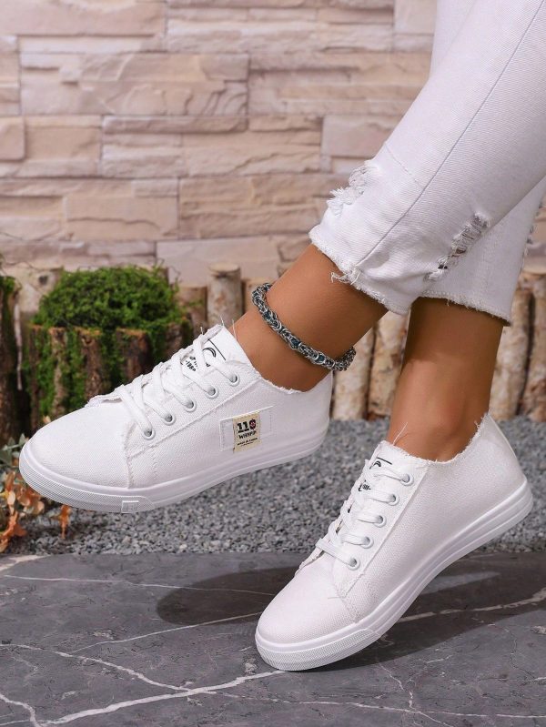 Women Canvas Shoes, New Spring Korean Fashion Versatile Flat Cloth Shoes, Summer Thin Slip-On Sneakers Female Student Ins Style Flat Shoes