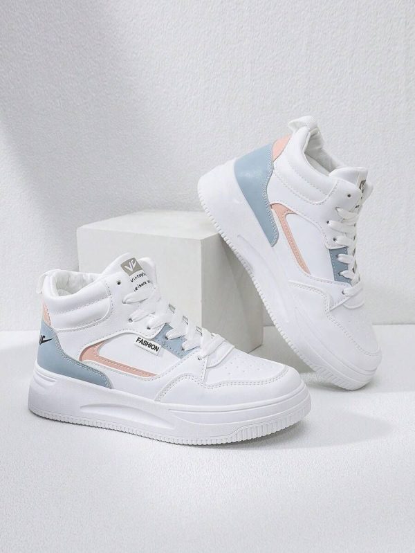 [Quick Delivery]Classy Aesthetic Spring New Style Woman Shoes High Top Sport White Shoes Ladies Fashionable Casual Sneakers Women Flat Shoes Student Shoes Classy Look