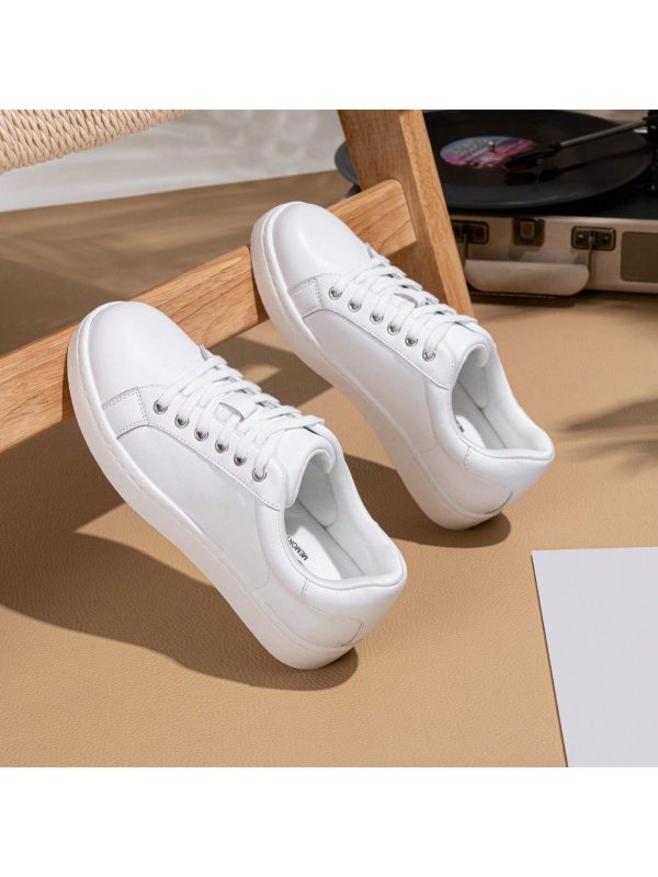 Women's Fashion Sneakers, Casual Leather Sneakers,Lace Up Walking Shoes