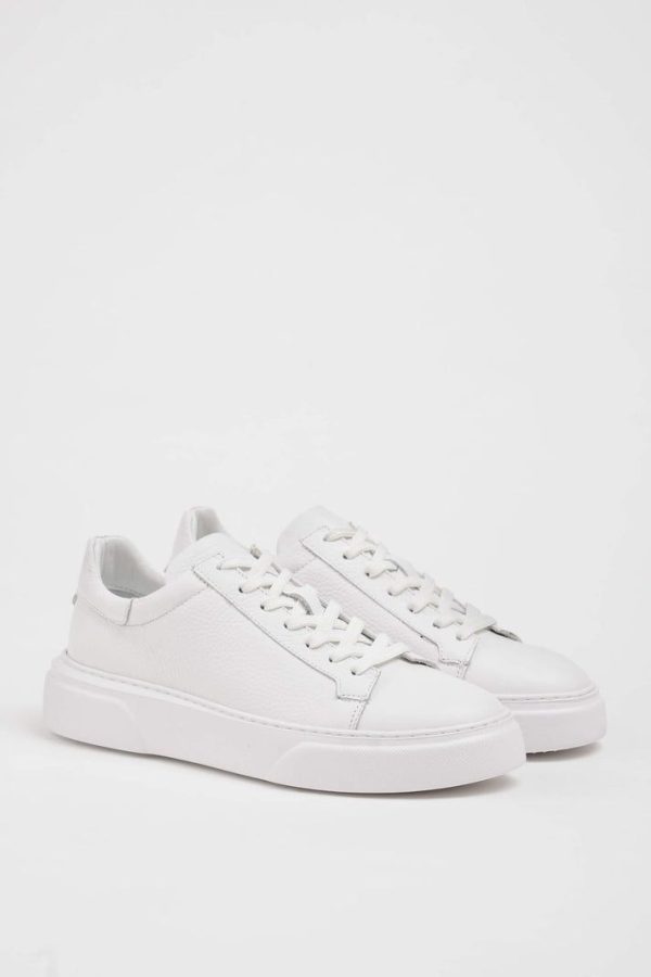 Crisp Spring Style | White Leather Low-Top Sneakers