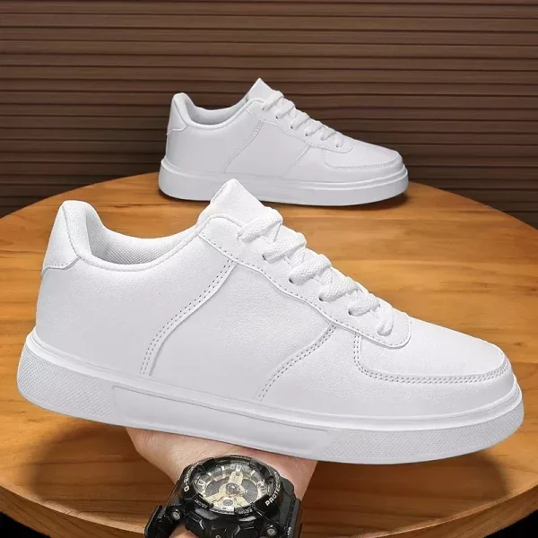 Leather Men White Sneakers Breathable Skatebaording Shoes Comfortable Women Couple Walking Casual