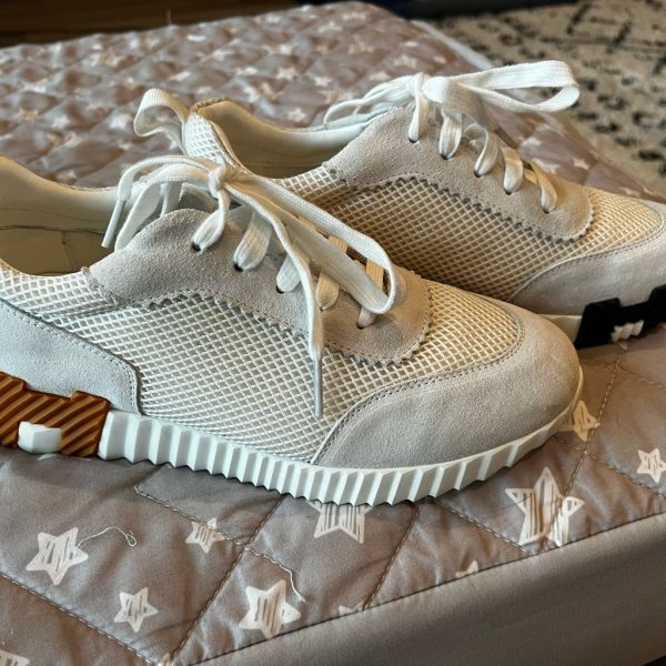 Hermes Shoes | Stylish White Sneakers With Unique Sole | Color: White | Size: 40