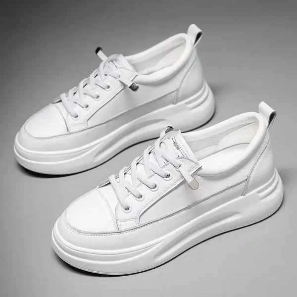 Genuine Leather Women Korean Version Small White Shoes Spring Summer Sponge Cake Thick Soled Casual