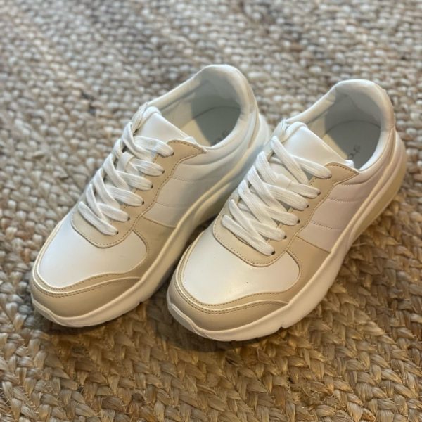 Shoe Dazzle Shoes | White / Tan Sneaker | Color: Cream/White | Size: 6