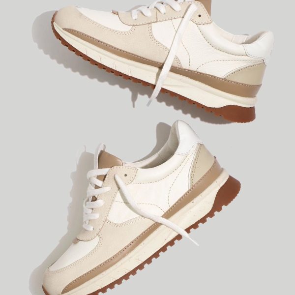 Madewell Shoes | Nwt Madewell Kickoff Trainer Sneakers Antique Cream Multi Size 5m | Color: Cream/White | Size: 5