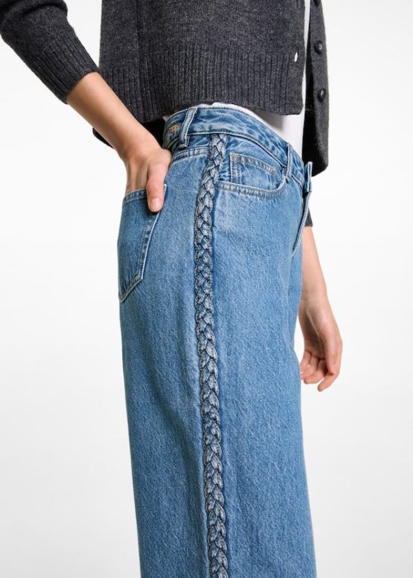 Jeans with braided sides - Teen | MANGO USA