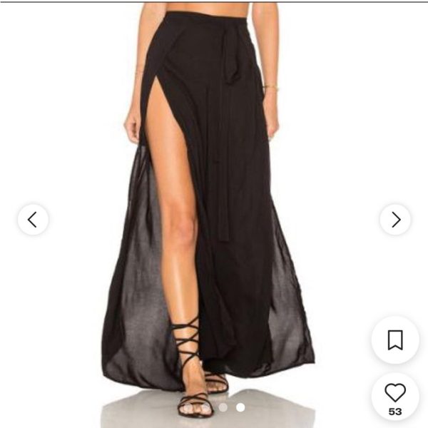 Revolve Swim | Indah Eclipse Black Wrap Beach Pants Sexy High Slit | Color: Black | Size: S