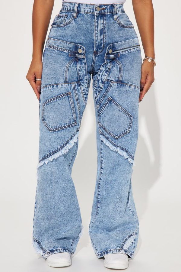 Taking A Chance Easy Waist Wide Leg Jeans - Light Wash | Fashion Nova