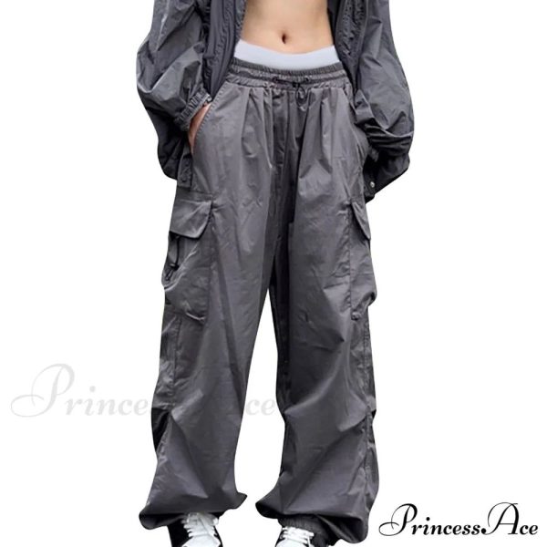 Drawstring Pocket Tech Joggers Trousers Pantalon - Black / XXL