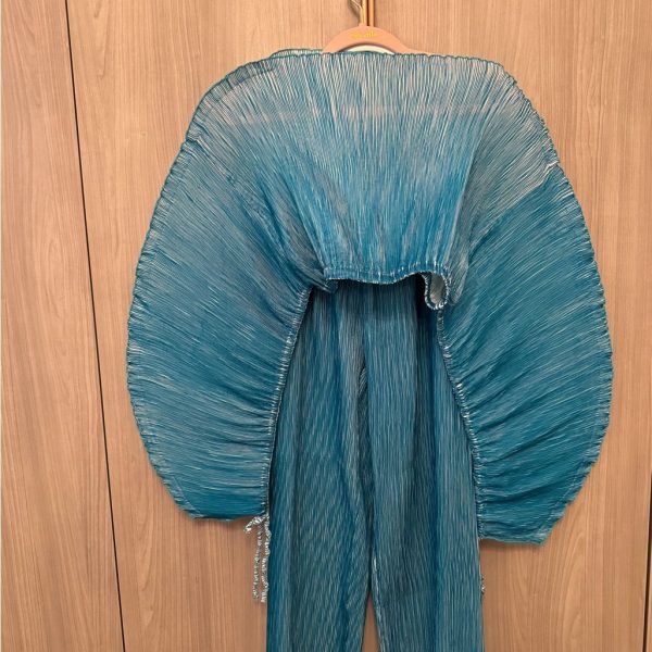 Cult Gaia Tops | Cult Gaia Blue Pleated Top And Pants Set | Color: Blue | Size: S