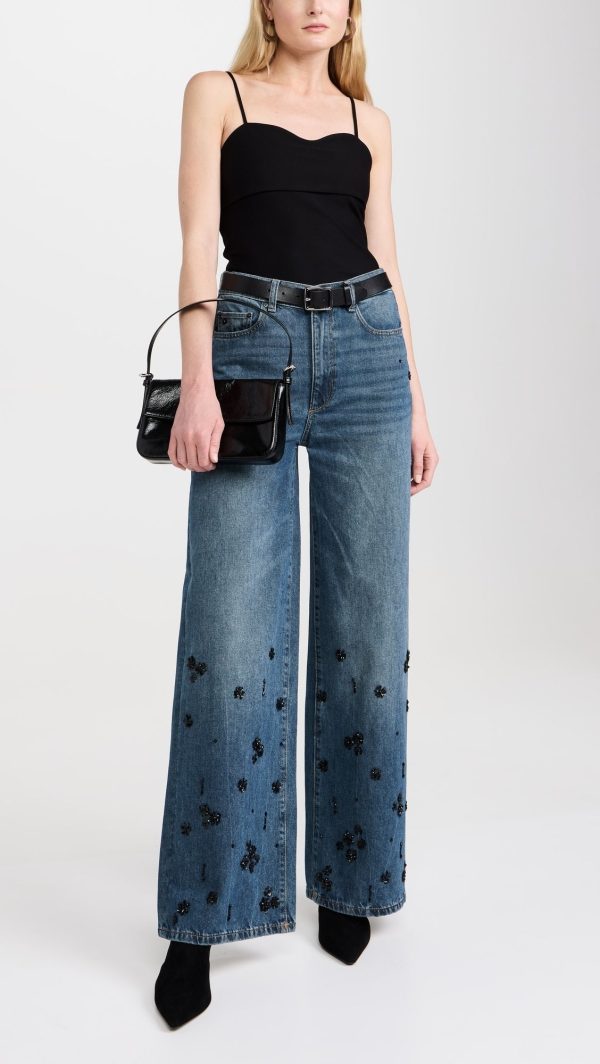 Dl1961 Hepburn Wide Leg Jeans - Embellished (vintage)