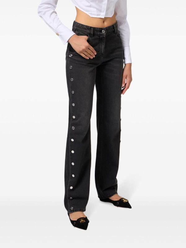 Elisabetta Franchi Button-embellished Jeans - Black