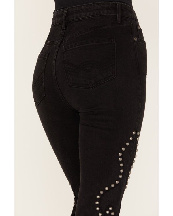 Idyllwind Women's Alameda High Risin Studded Stretch Flare Jeans