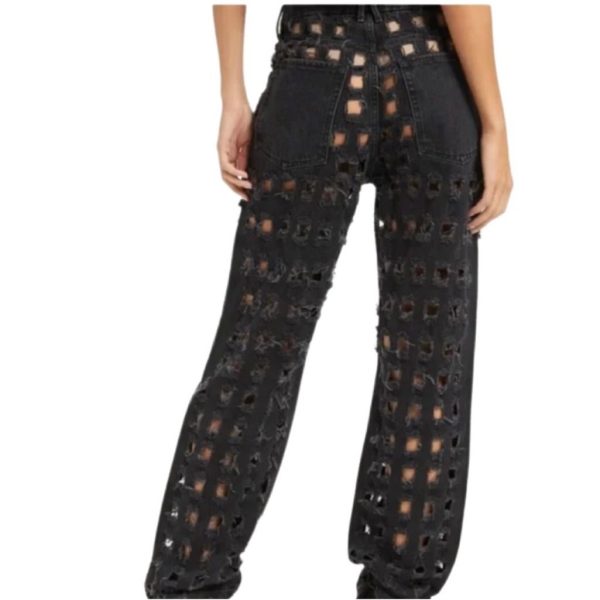 Good American Jeans | Good American 90s Laser Cut Jeans In Color Bone | Color: White | Size: 2