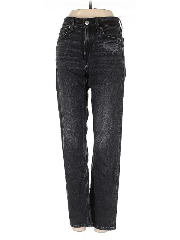 American Eagle Outfitters Jeans - Super Low Rise: Black Bottoms - Size 00