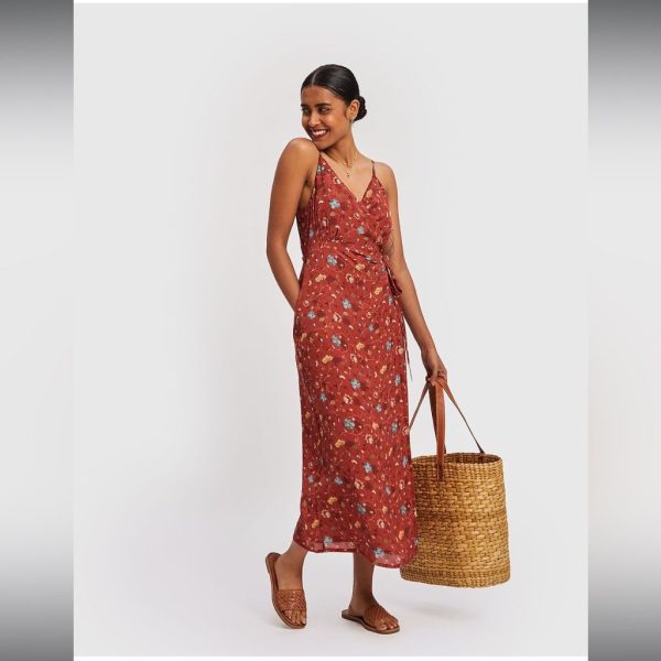 Madewell Dresses | Madewell X Reistor Strappy Wrap Dress | Color: Red | Size: Xs