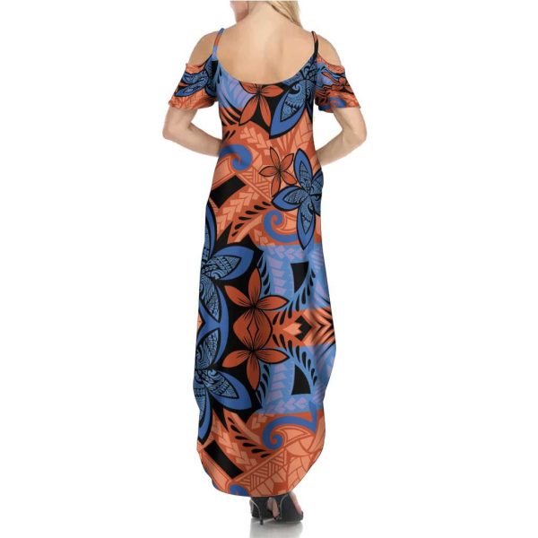 Plumeria Polynesian Pattern Family Matching Summer Maxi Dress and Hawaiian Shirt Unique Fantasy Orange Blue LT01 - Dad's Shirt - Long Sleeve / 6XL / Orange