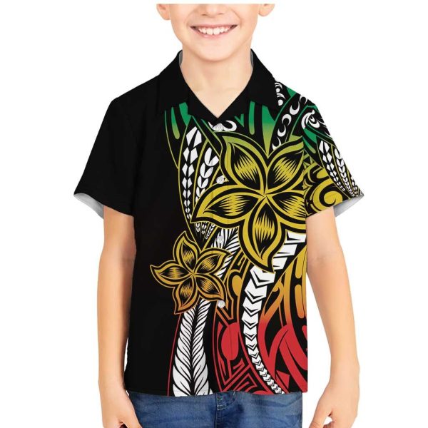 Polynesian Plumeria Floral Tattoo Pattern Family Matching Mermaid Dress and Hawaiian Shirt Reggae Style LT9 - Dad's Shirt - Long Sleeve / L / Reggae