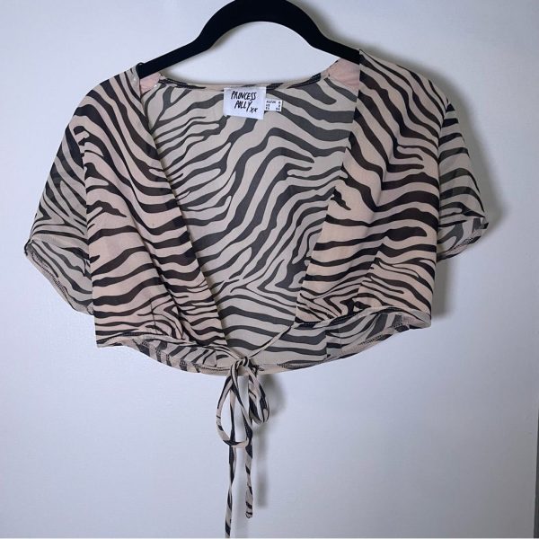 Princess Polly Tops | Zebra Print Women's Top - Black And Cream | Color: Brown/Cream | Size: 2