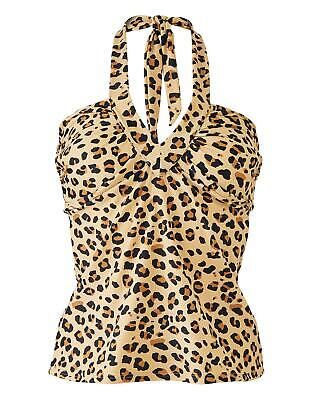 Beach To Beach Leopard Print Twist Detail Tankini Top Size 12 14 16 18 | eBay