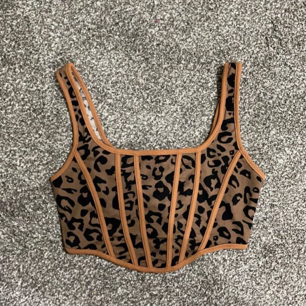 Shein Tops | Cheetah Print Crop Top | Color: Black/Brown | Size: S
